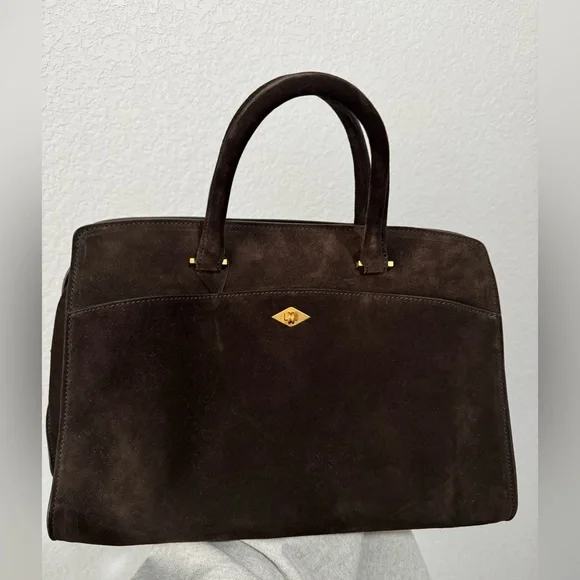 Metier London Private Eye Bag in Chocolate Suede - Picture 2 of 12